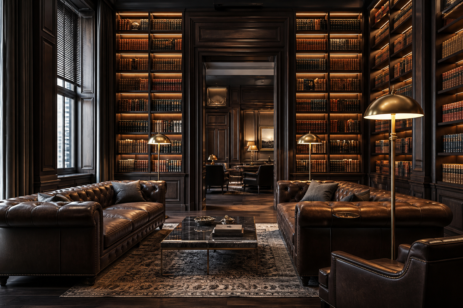 Biblioteca e lounge da sede